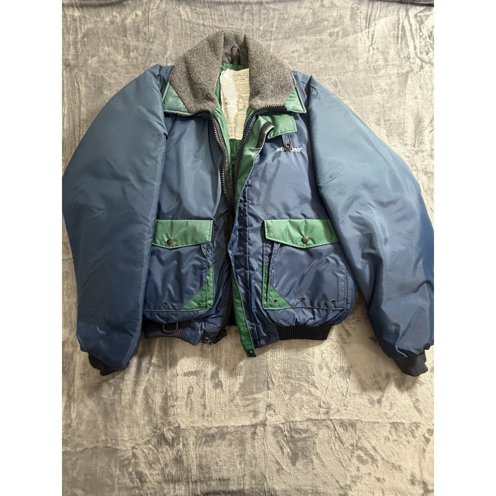 Vintage Stearns Type III PFD Flotation Jacket Model 29-73 Adult Large Blue/Green